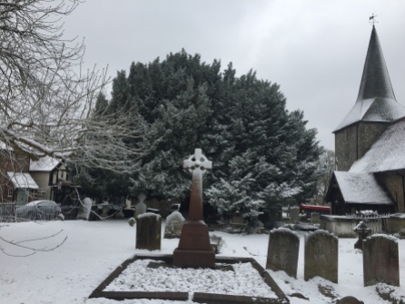 St Mary's Church in the snow